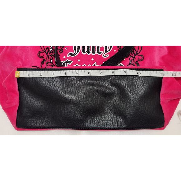 Hot Pink Juicy Couture Purse Zip Top Bag Handbag Y2K Velour Vintage - Picture 15 of 16